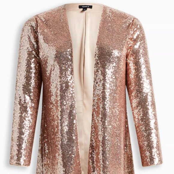 Torrid Rose Gold Sequin Cardigan - Picture 3 of 12